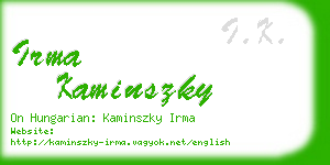 irma kaminszky business card